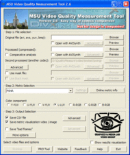 MSU Video Quality Measurement Tool screenshot